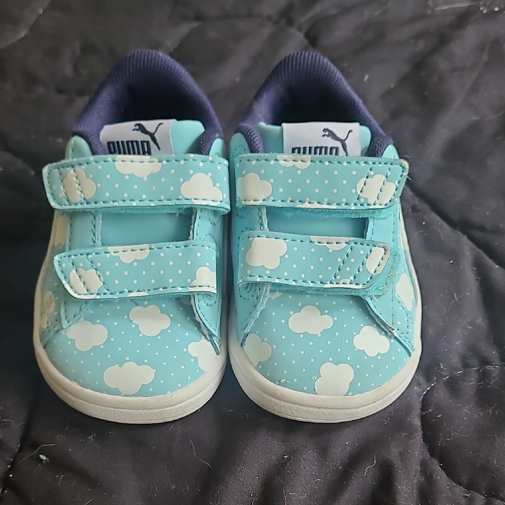 Puma Kids Blue Cloud Pattern Sneakers
